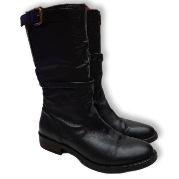 MJUS Shoes - MJUS Studded Mid Moto Slouch Boots Black Sz 9 | Eur 40